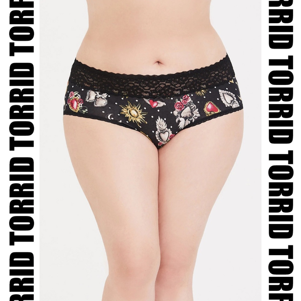 Torrid - Black Celestial Wide Lace Cheeky Panty